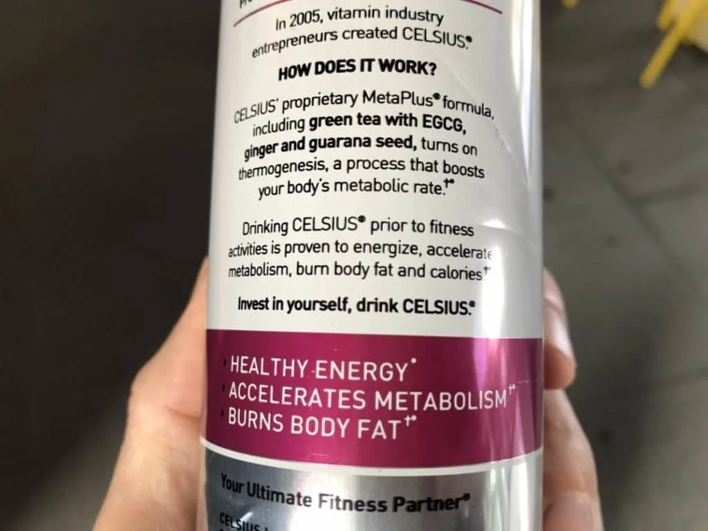 List of all the ingredients found in Celsius MetaPlus Blend