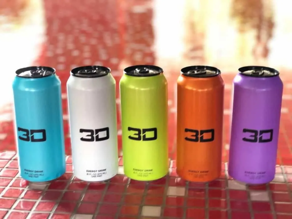 5 cans of 3D Energy drink