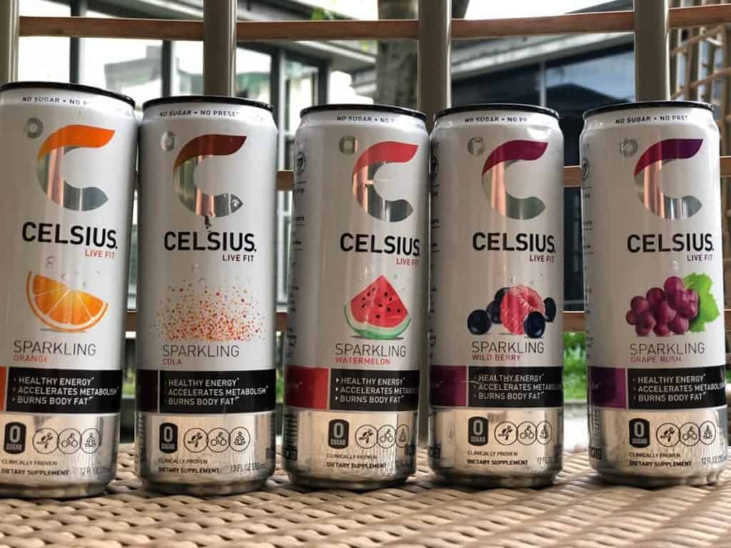Celsius Energy Drink in various sparkling flavors