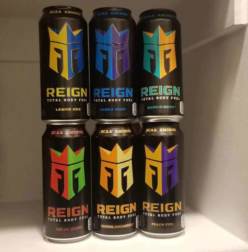 6 cans of Reign energy drink