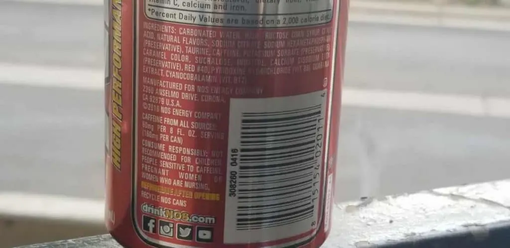 Consumer warning of NOS at the bottom of the back cover.