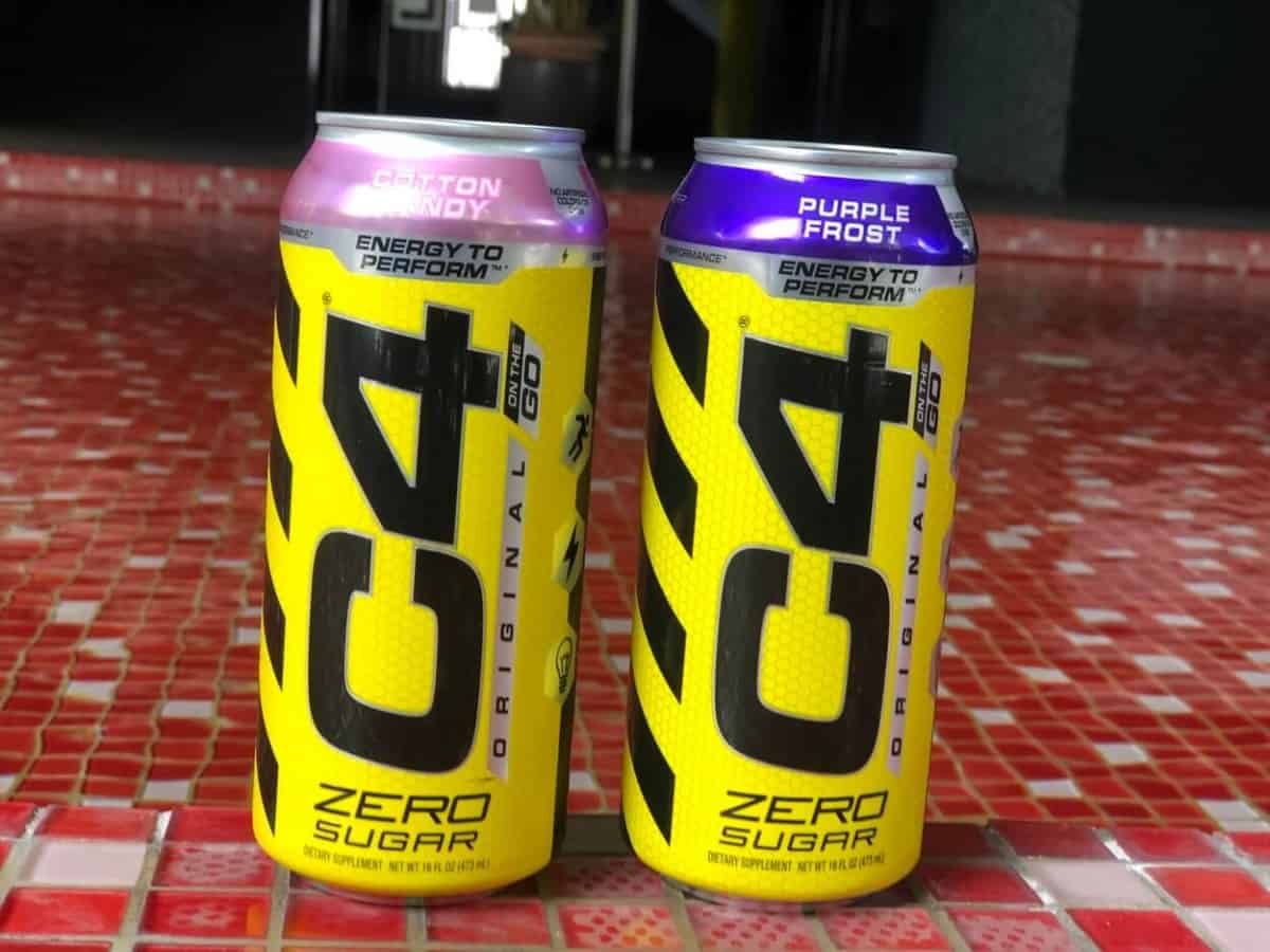 Two cans of C4 energy drink