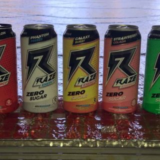 Cans of Raze energy drink