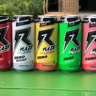 5 cans of Raze energy drink