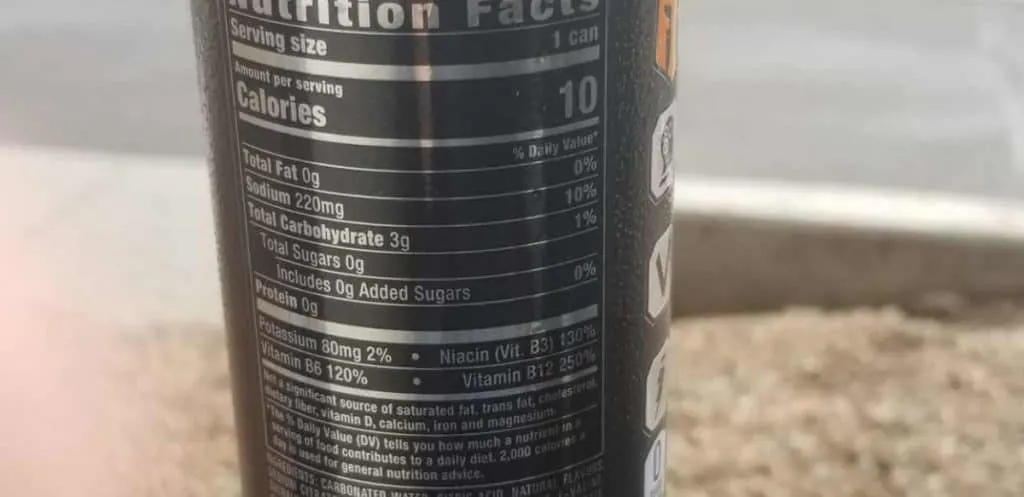 Reign energy drink nutrition facts