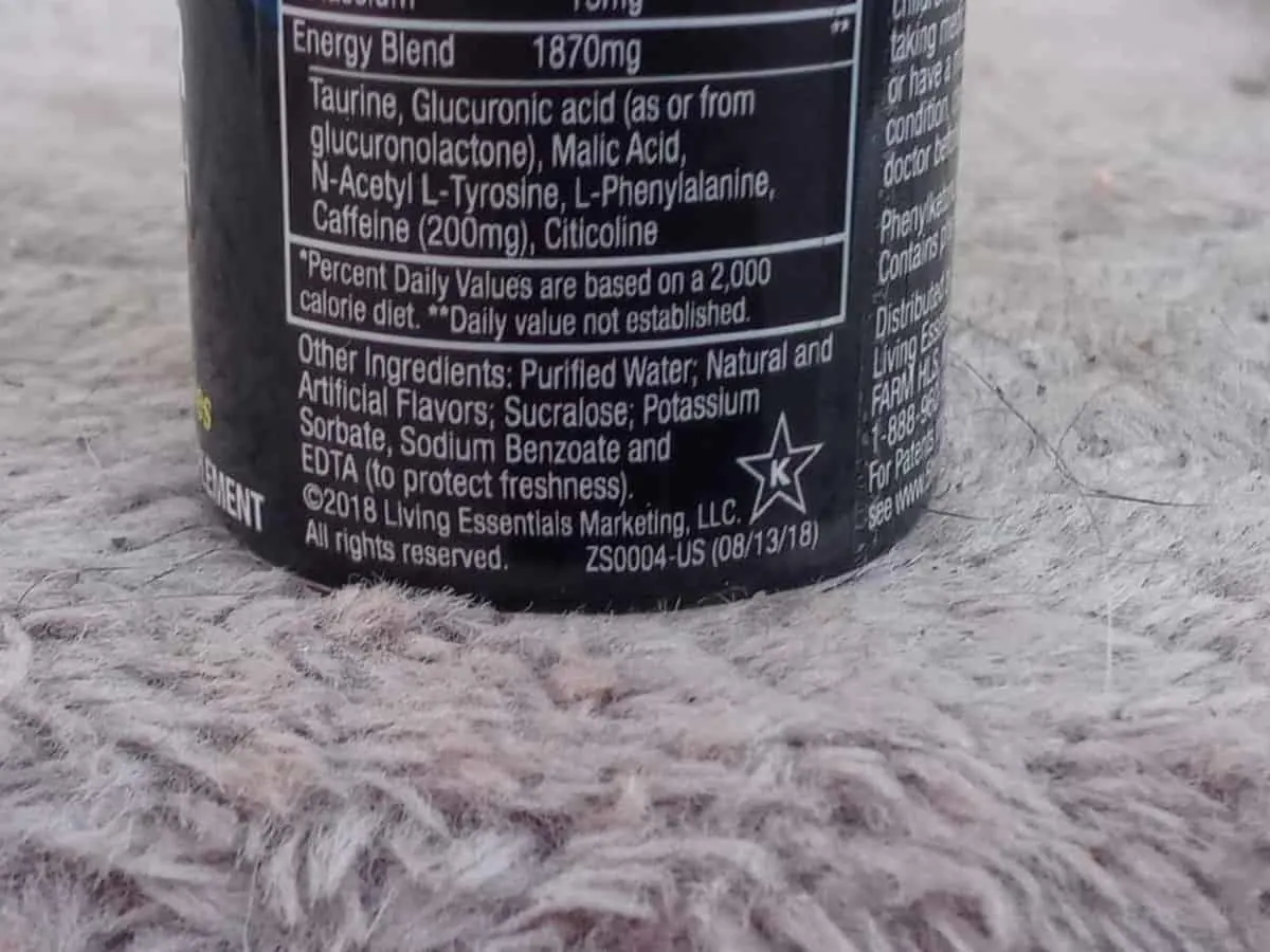 Ingredients of 5-Hour Energy