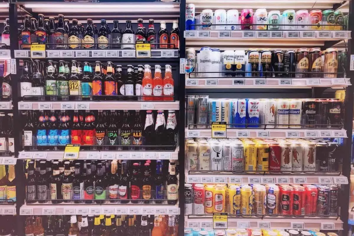 Collection of drinks at a superstore
