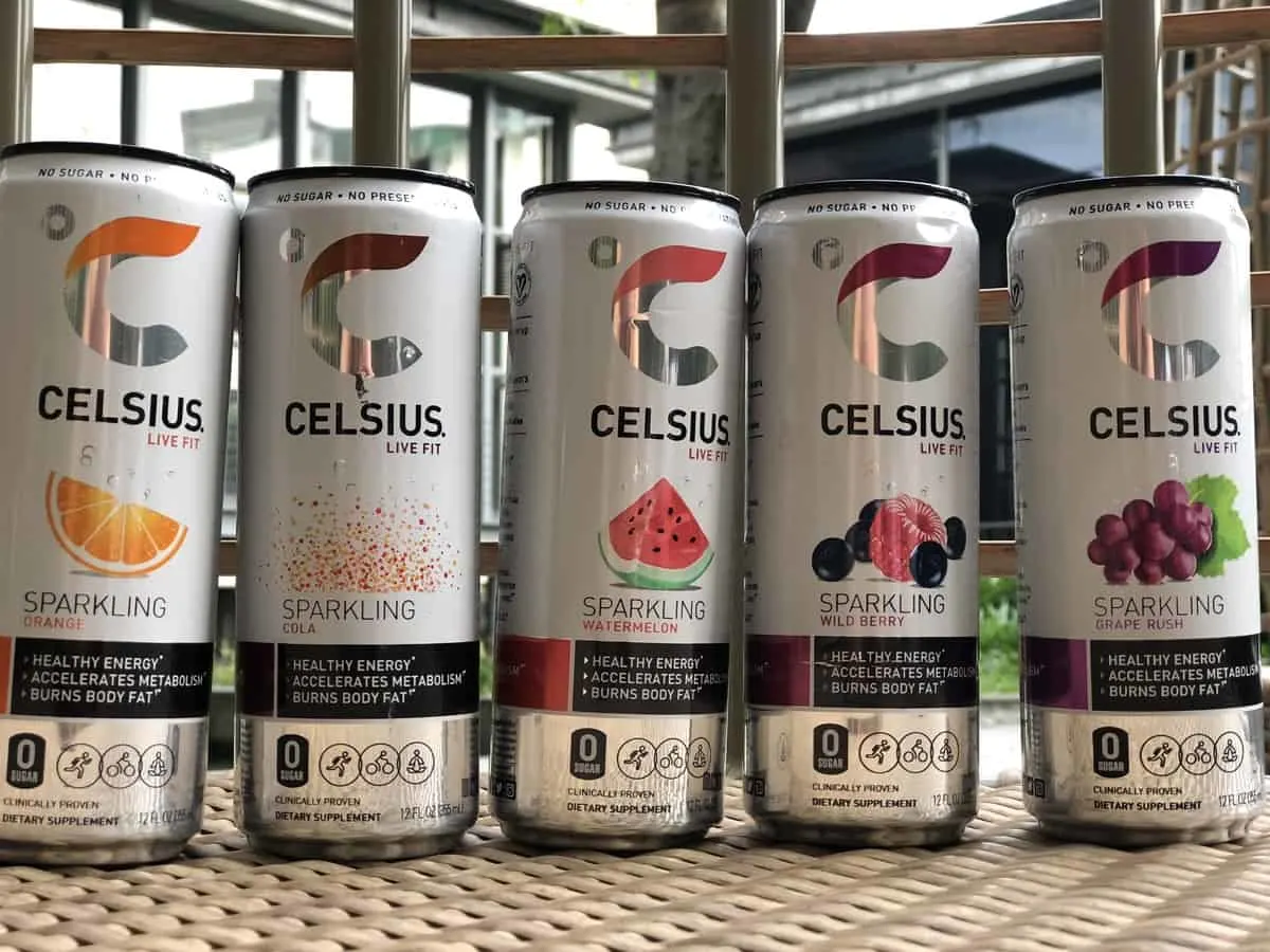 a variety of Celsius drinks