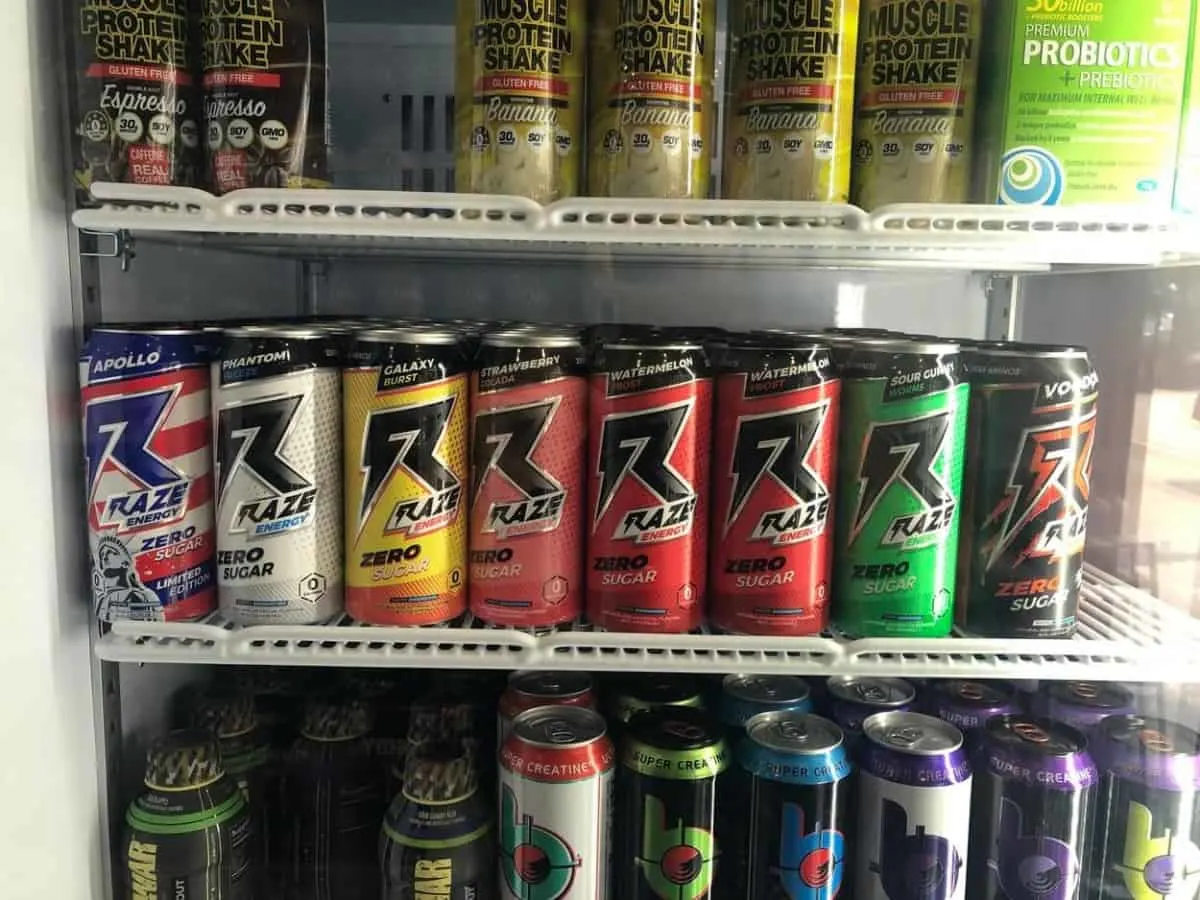 a variety of energy drinks