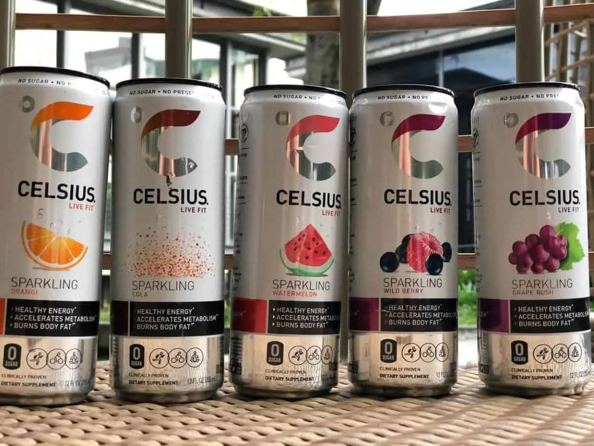 Cans of Celsius energy drink