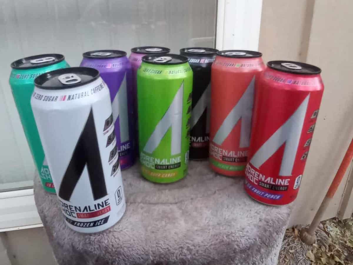 Adrenaline Shoc energy drink in different flavors