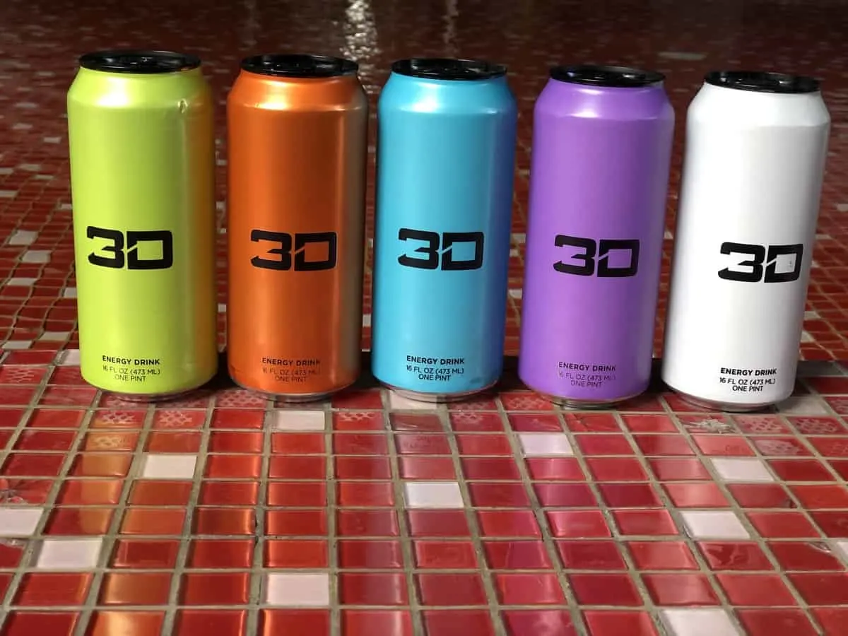 3D energy in colorful cans