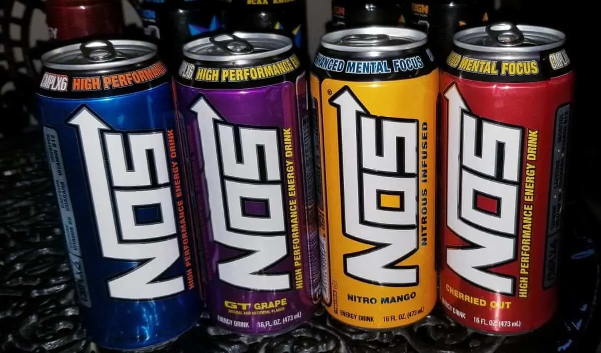 NOS energy drink with different flavors