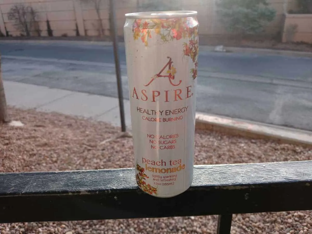 Aspire energy drink in peach tea lemonade