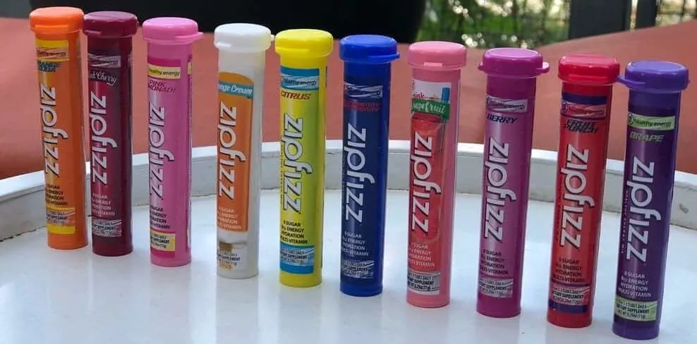 10 tubes of different flavors of Zipfizz energy drink