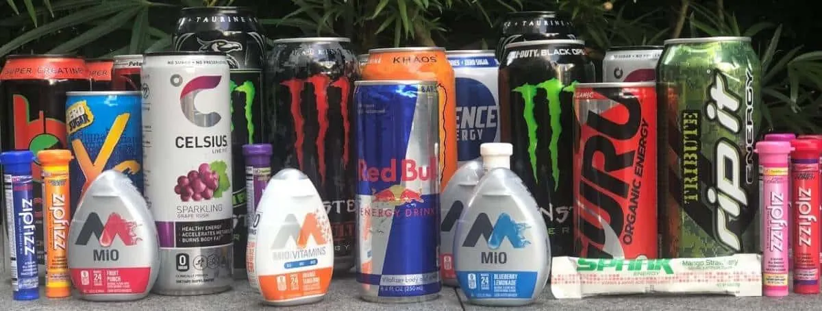 Assorted energy drinks
