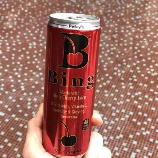 12 fl.oz. Bing Energy Drink that is made with Bing Cherry Juice.