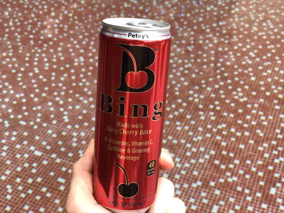 12 fl.oz. Bing Energy Drink that is made with Bing Cherry Juice.