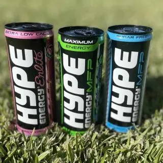 energy drinks in grass