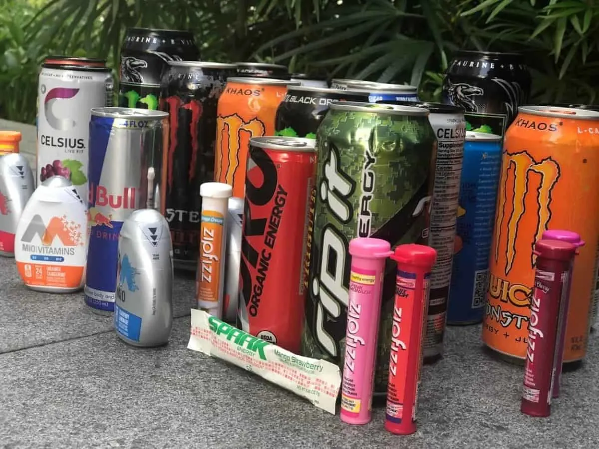 Energy drinks from different brands