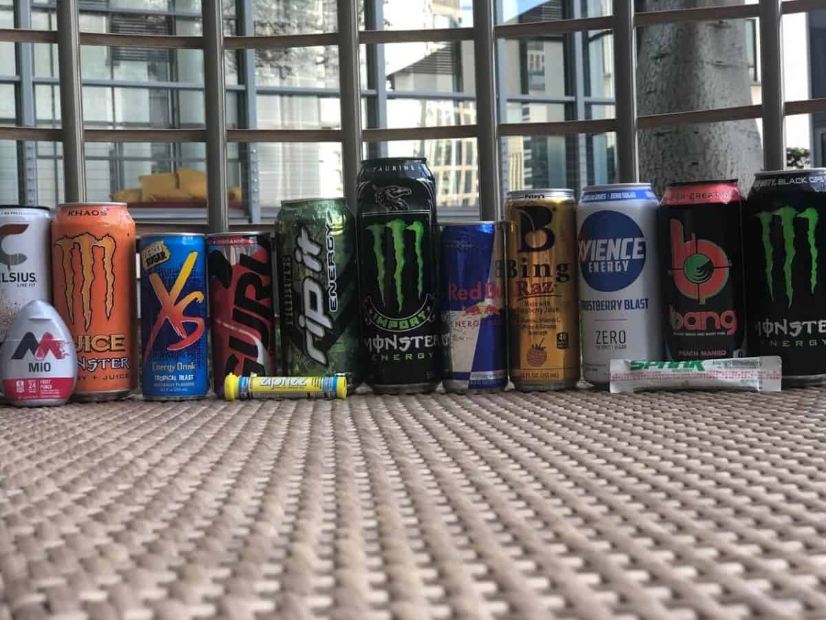 energy drinks from different brands