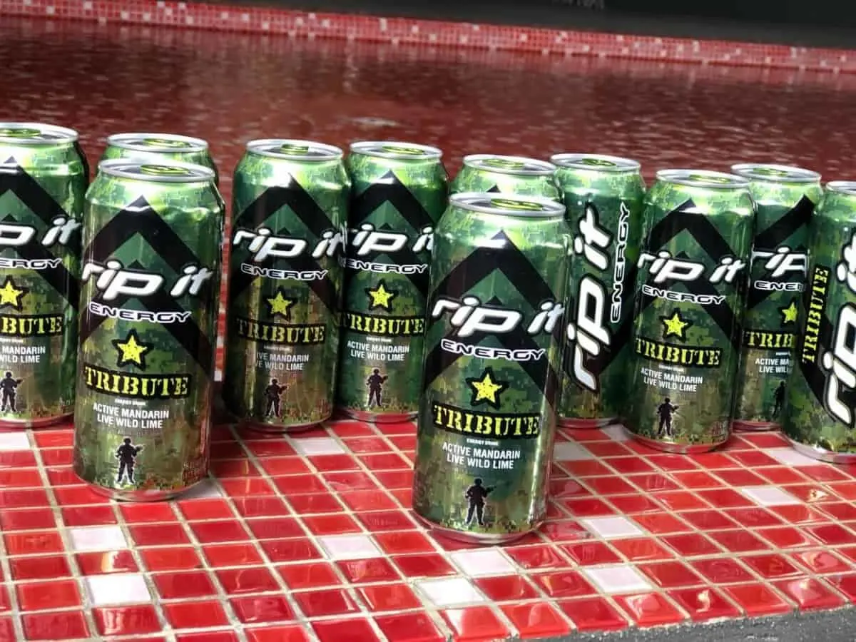 Cans of Rip It energy drink