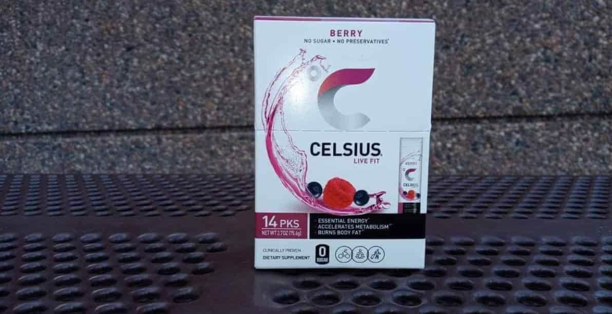 A box of Celsius On-The-Go