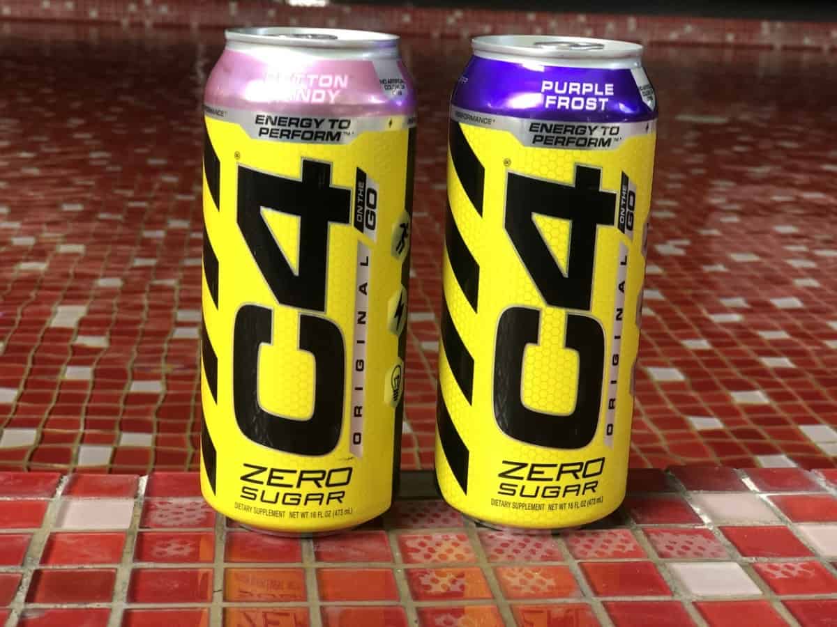 Two cans of C4 energy drink