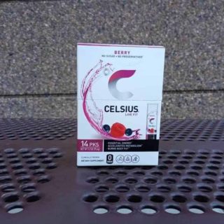 A box of Celsius on the go