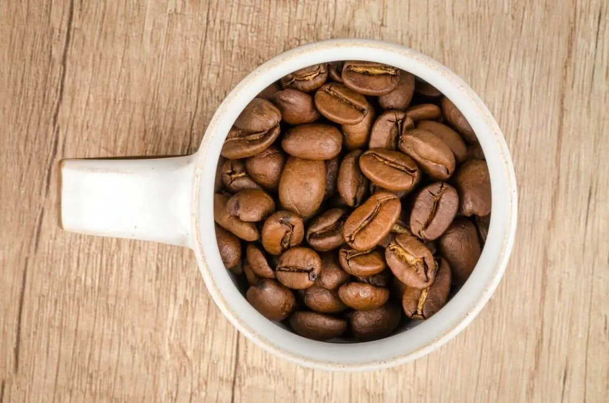 A cup of coffee beans.