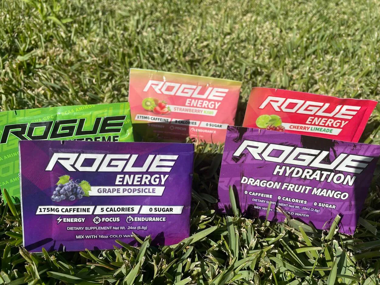 Different flavors of rogue energy drink