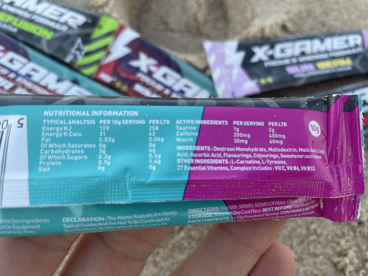 Nutritional facts of X-Gamer.