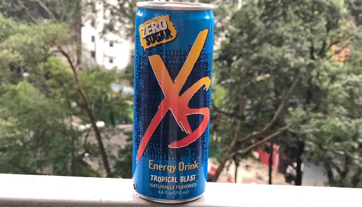 XS Energy drink in tropical blast