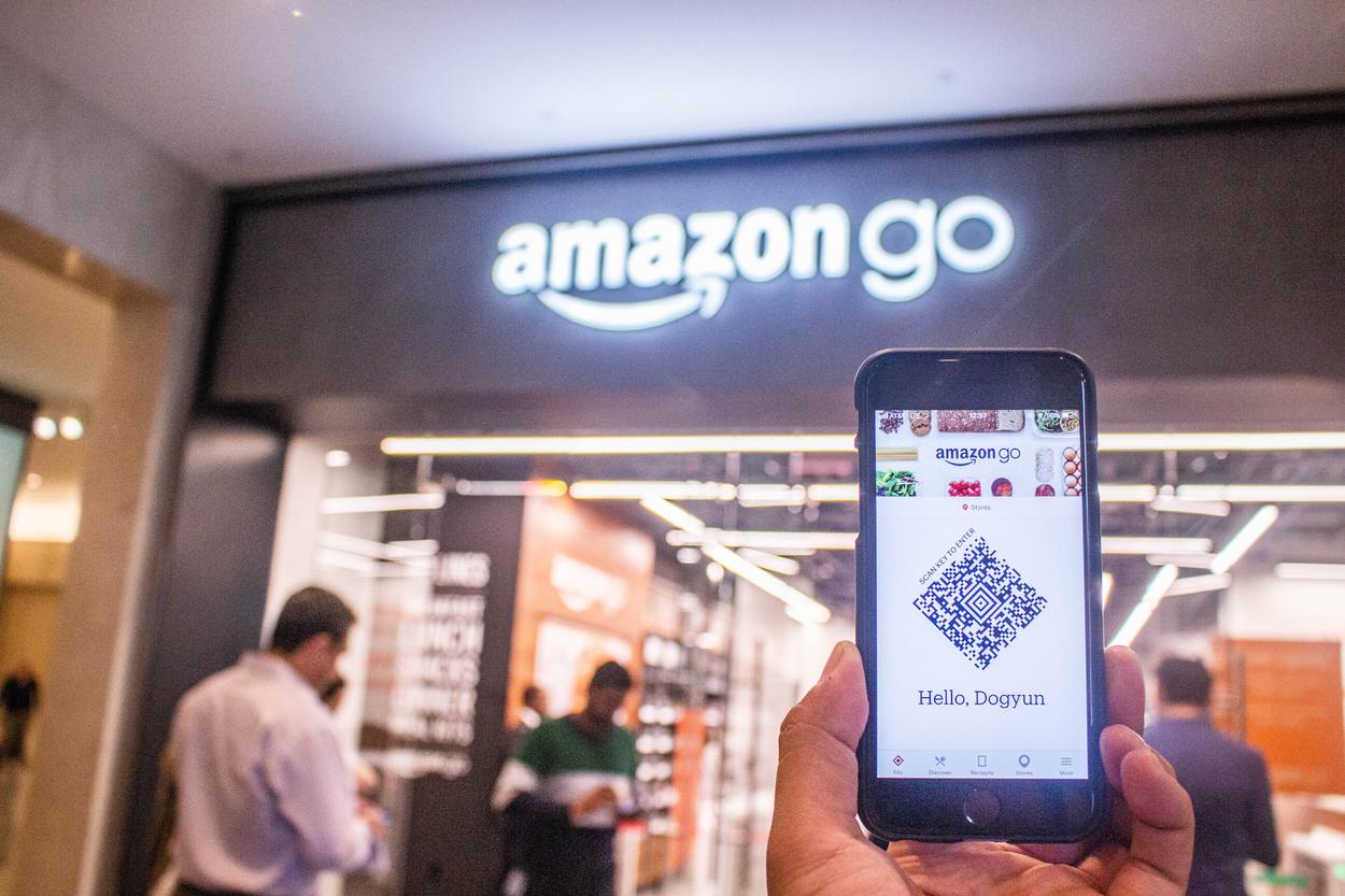 Image of front of an Amazon go store