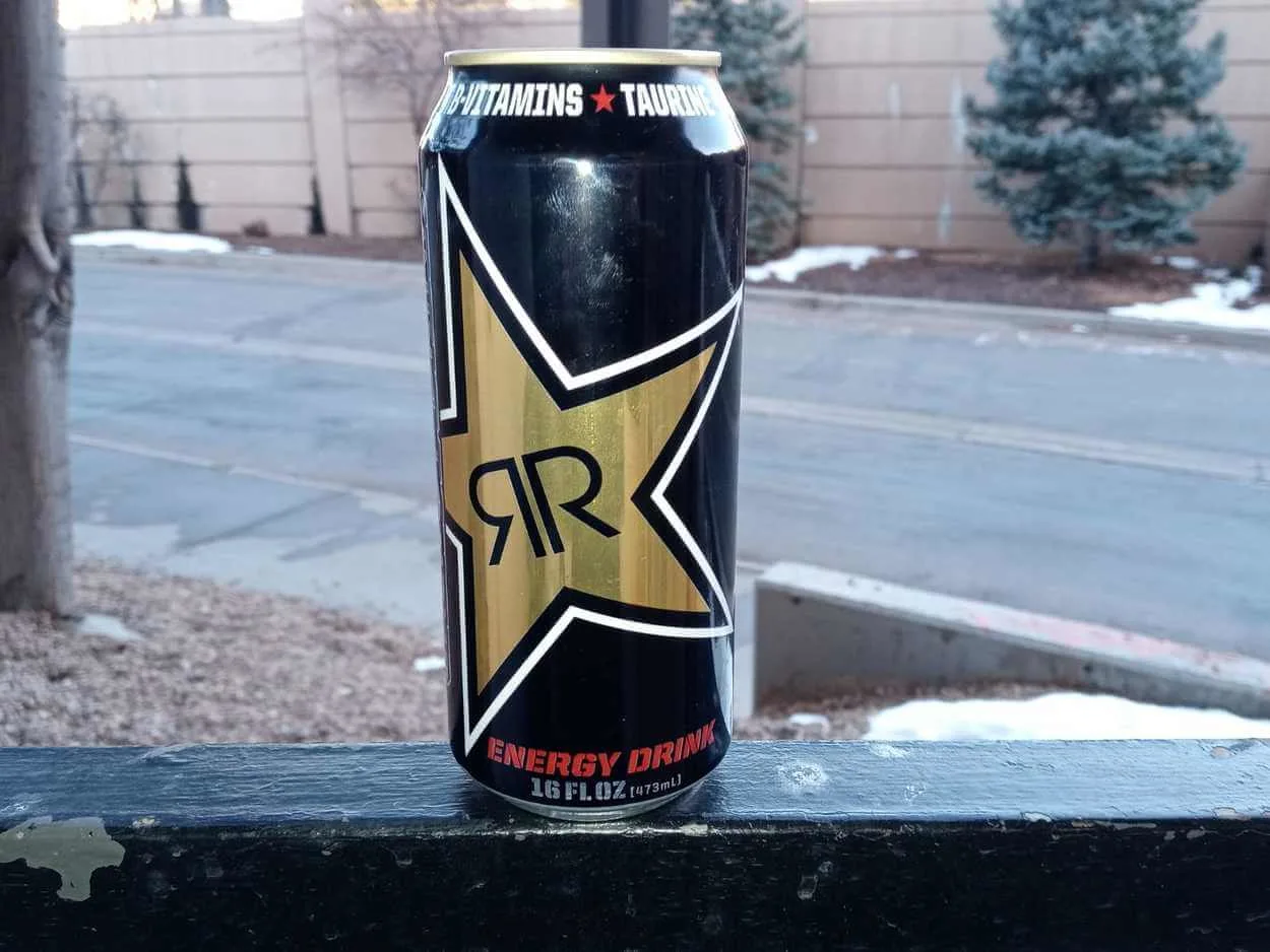 A can of Rockstar Energy Drink.
