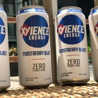 Cans of Xyience in Frostberry flavors.