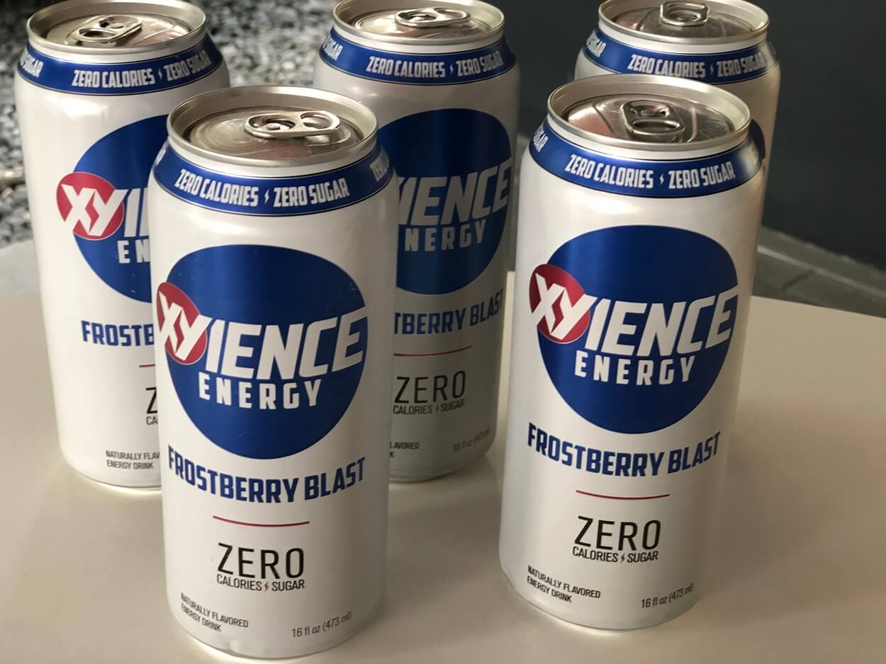 Four cans of Xyience Energy.
