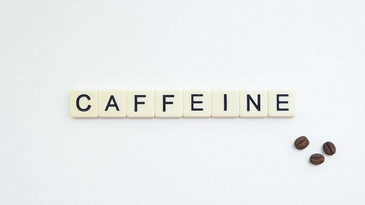 Cubes that spells the word "caffeine"