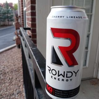 A can of rowdy Energy in Cherry Limeade flavor.