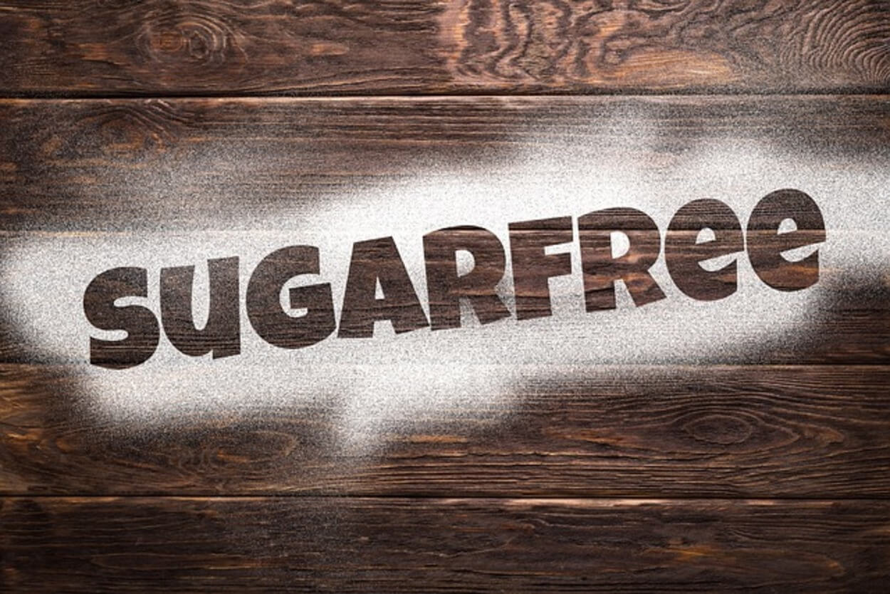 An image of word depicting the word sugar free.