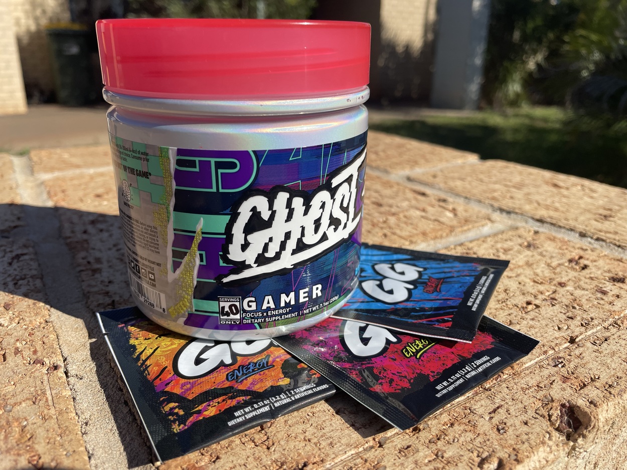 Ghost gamer tub and sachet in various flavors
