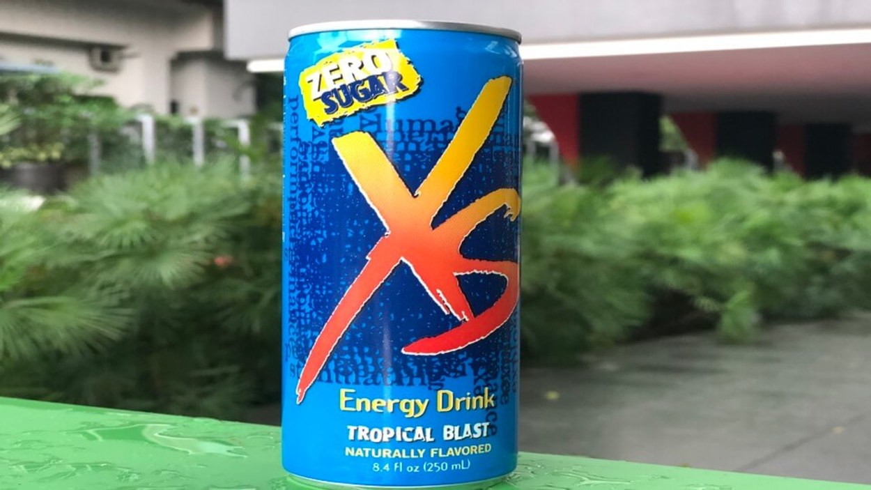 A can of XS energy drink