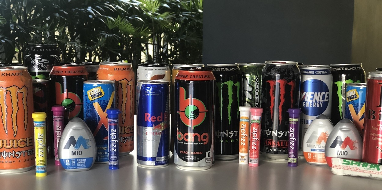 Image of energy drinks.
