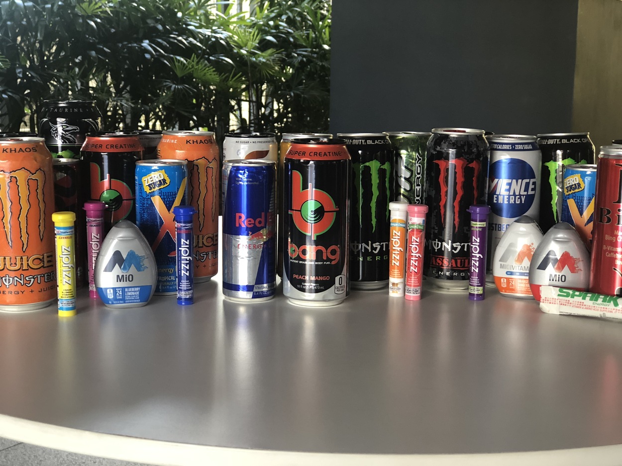 various energy drinks