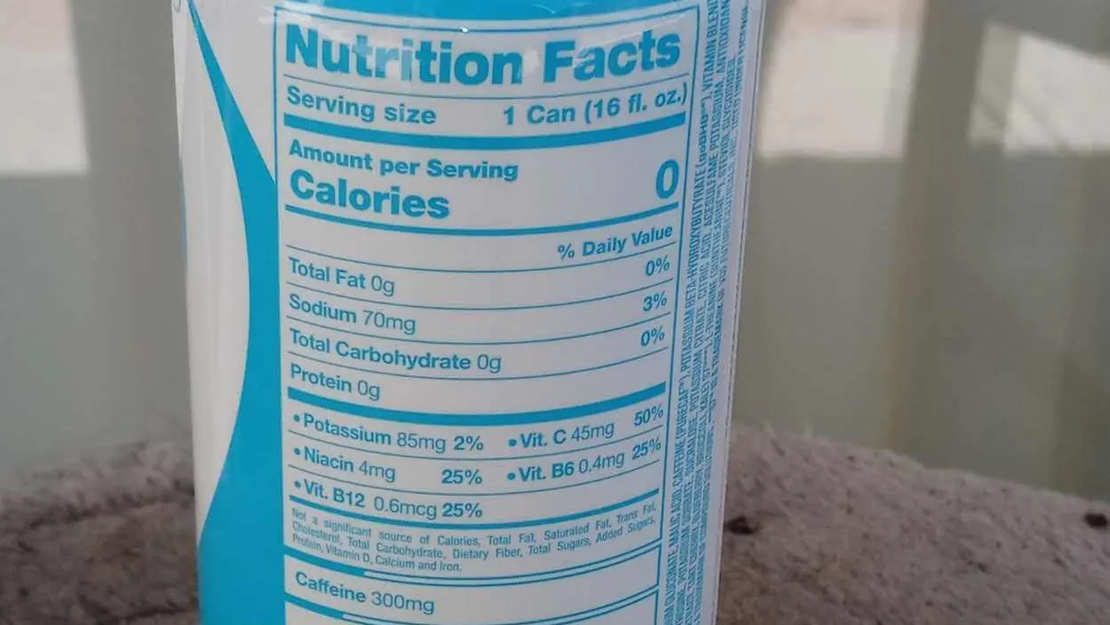 nutrition facts about G fuel