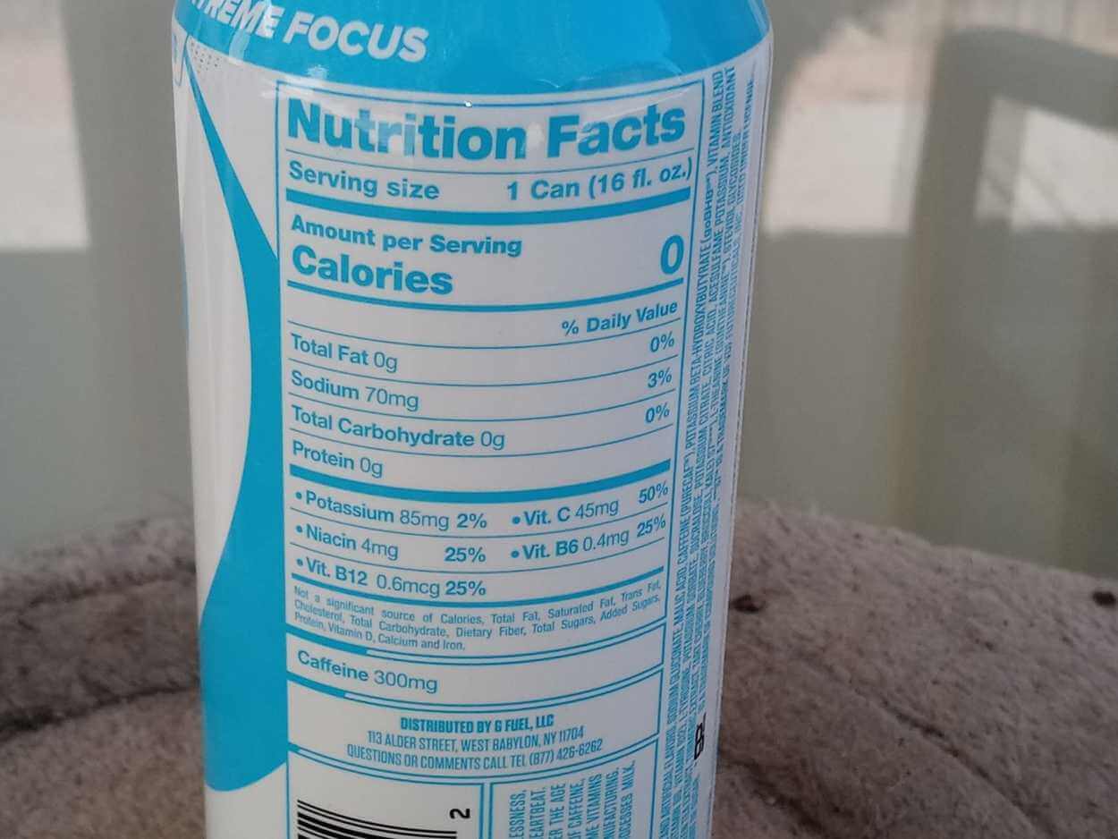 Nutrition Facts behind the can