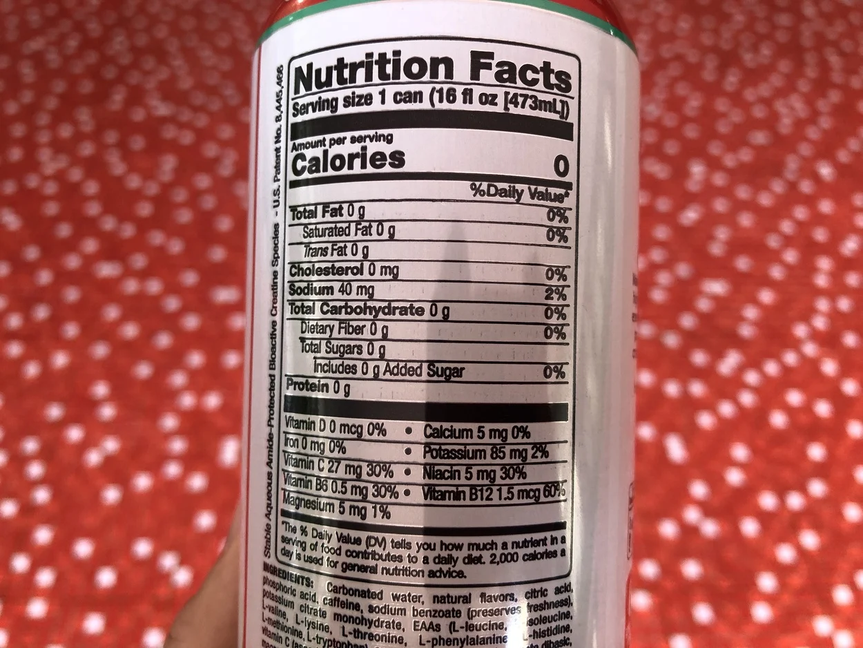 Nutrition Facts Of Bang Energy
