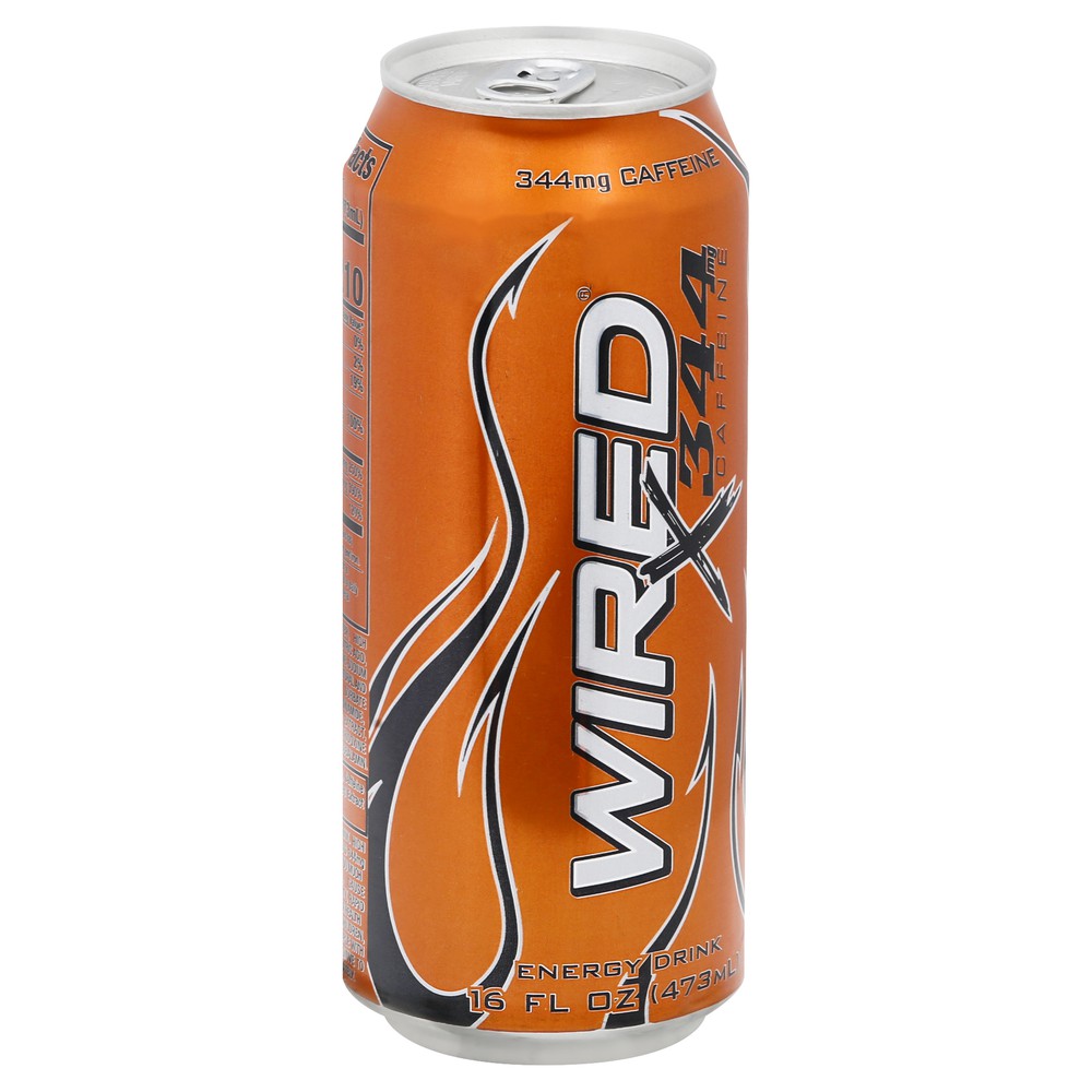 Wired energy drink can