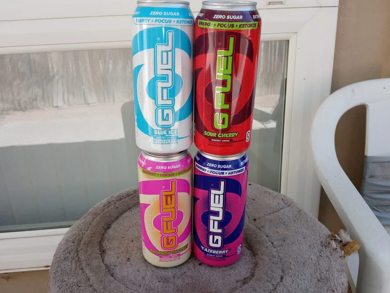G Fuel cans on top of each other