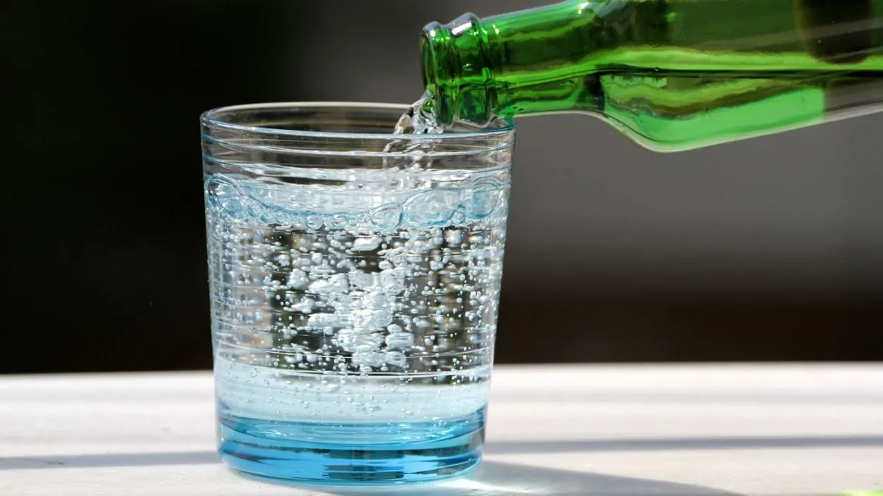 Carbonated water looks sparkling in a visual context.